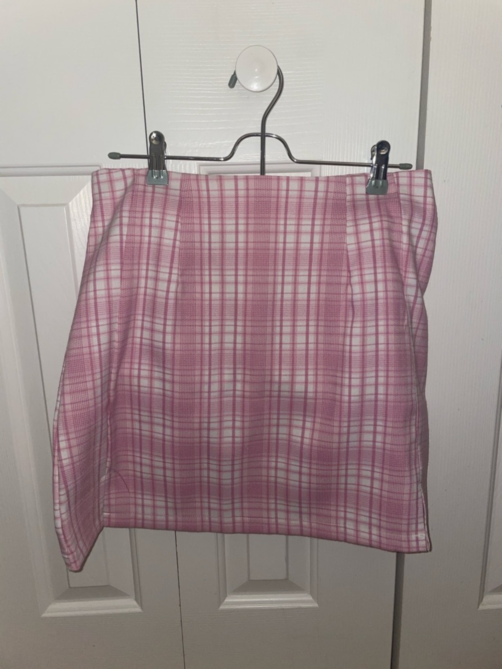 Women’s Pink Plaid Mini Skirt